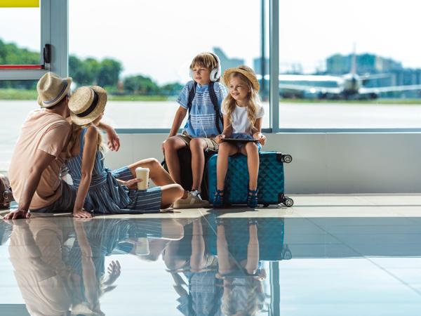 Family at airport