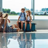 Family at airport