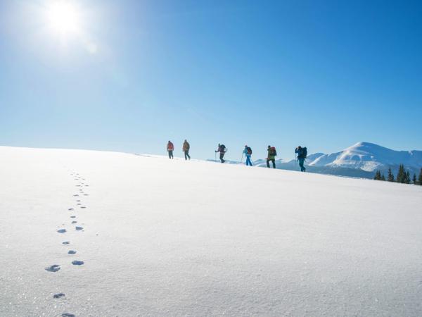 Winter mountain hiking